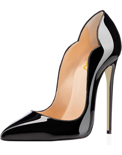 FINDVELL Gold High Heels Butterfly Back Sexy Stiletto Pumps Closed
