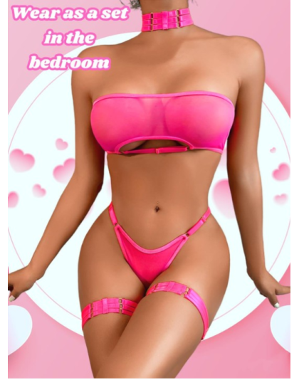 Women 4 Piece Glow In The Dark Lingerie Set